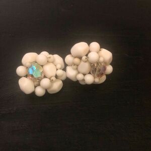 White Cloud Clip-On Earrings